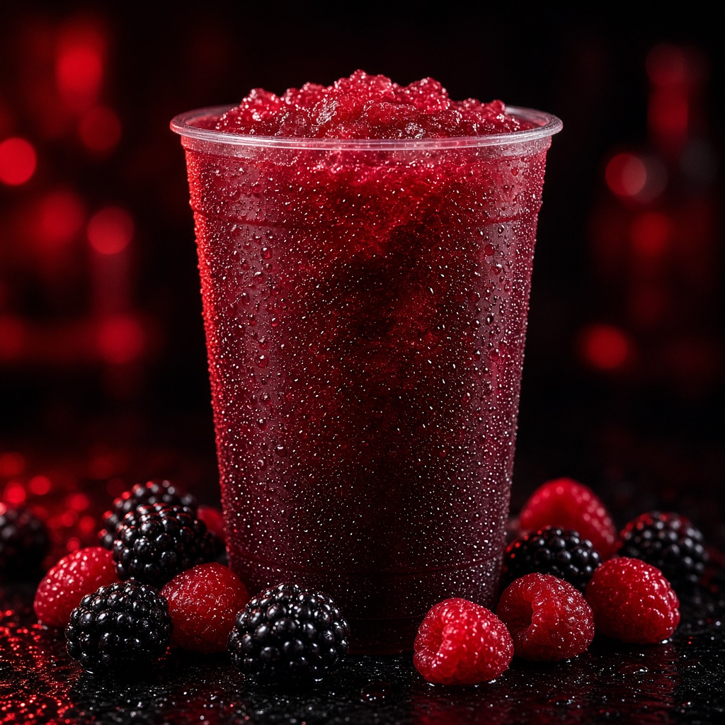 Frozen vermelho escuro com amoras e framboesas